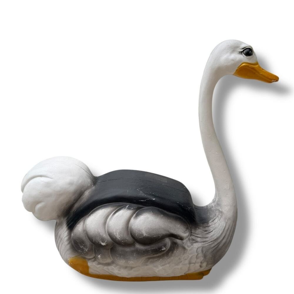 Vintage Don Featherstone Union Products Swan Goose Ostrich Blow Mold Large Crack